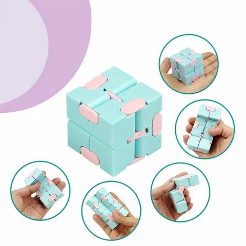Plastic Infinity Cube Fidget Toy Portable Mini Stress Relief Finger Puzzle Cube For Adults And Kids Relaxing Game