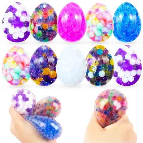 Easter Squishy Egg Toy Stress Relief Squeeze Toy TPR Grape Ball Simulation Egg Multi Color Novelty Fidget Toy Gift
