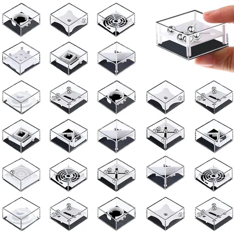 3D Cube Maze Puzzle Toy Transparent Balance Rolling Ball Game Brain Teaser Fidget Educational Toy For Kids Adults