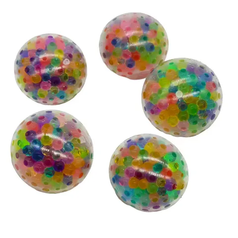 TPR Squishy Decompression Grape Ball Toy Transparent Colorful Beads Venting Squeeze Ball Stress Relief Toy