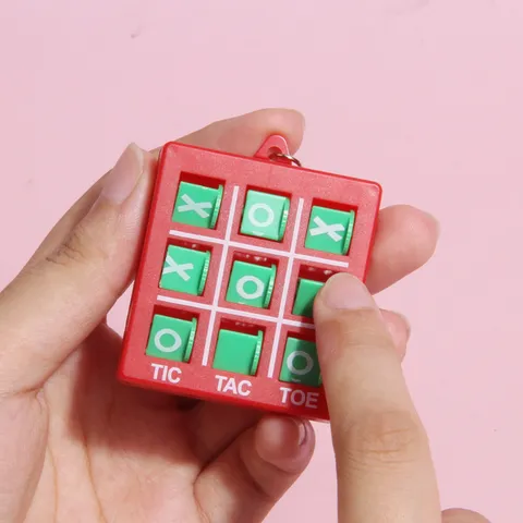 Llavero Rompecabezas Tic-Tac-Toe Juego Giratorio Portátil Colgante Juguete Multicolor Plástico Interactivo Anti-Estrés