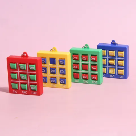 Llavero Rompecabezas Tic-Tac-Toe Juego Giratorio Portátil Colgante Juguete Multicolor Plástico Interactivo Anti-Estrés