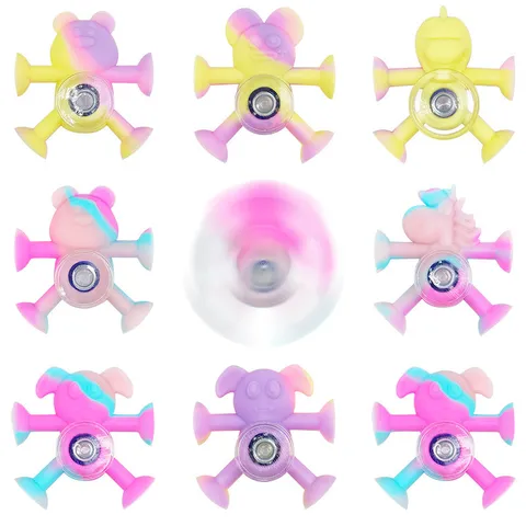 Jouet Fidget Spinner en Silicone Animal Créatif Ventouse Anti-Stress Jouet de Doigt
