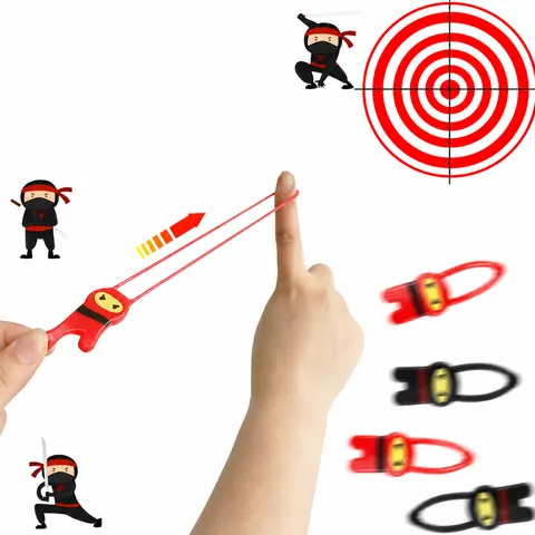 TPR Ninja Launcher Finger Catapult Toy Funny Novelty Vent Toy Stress Relief Toy For Students Desktop Play