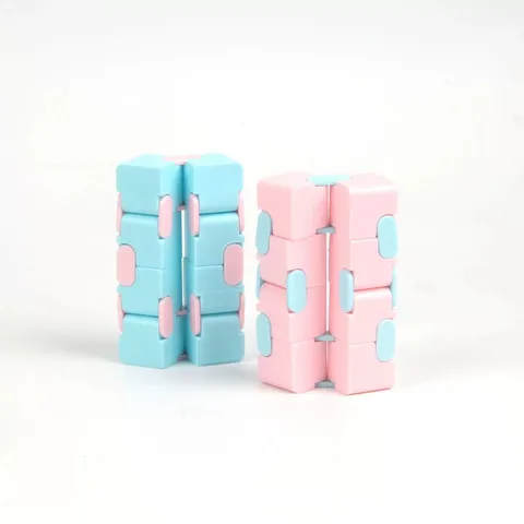 Plastic Infinity Cube Fidget Toy Portable Macaron Color Stress Relief Hand Toy For Adults Office Desk Relaxation