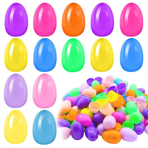 Easter Eggs Plastic Fillable Eggs Openable Hollow Egg Shells For Party Favors Raffle Surprises Multicolored Easter Decorations
