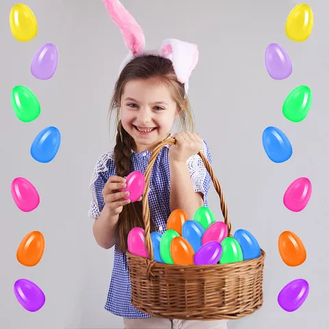 Easter Eggs Plastic Fillable Eggs Openable Hollow Egg Shells For Party Favors Raffle Surprises Multicolored Easter Decorations