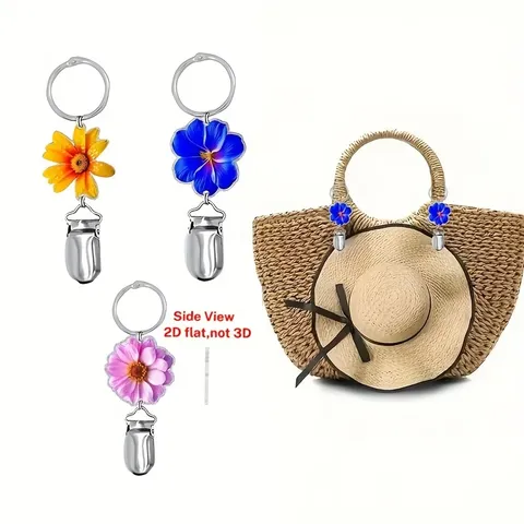 Tragbarer Acryl Schmetterling Hutclip Für Tasche Sonnenhut Fixierclip Reise Aufbewahrung Taschenanhänger Zubehör Blumenmuster Huthalter