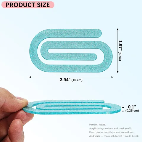 Kreatives Büroklammer Form Acryl Lesezeichen Glitzer Marmor Holographische Sterne Design DIY Bequemer Hängender Anhänger Schreibtisch Ornament Buchseite Marker Für Büro Schule Bedarf
