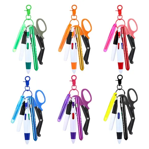 Juego de Bolígrafos de Enfermera Retráctil Con Clip de Carrete de Insignia Papelería de ABS Metal para Personal Médico