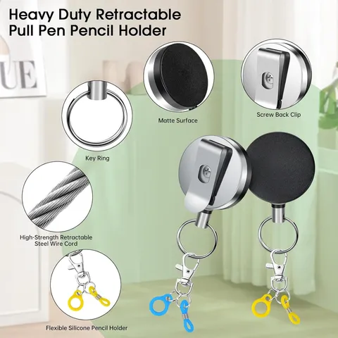 Ausziehbare Silikon Stifthülle Schlüsselanhänger Heavy Duty Extensible Schlüsselring Ausweishalter Für Büro Bau