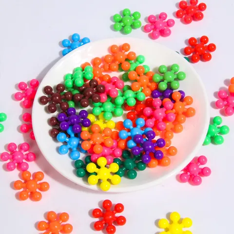 Kids Educational Plastic Building Blocks Snowflake Pieces 3D Interlocking Assembling Toy Creative Puzzle Gift For Children