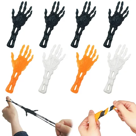 Halloween Ghost Hand Launcher Toy Creative TPR Soft Rubber Sticky Stretching Palm Decompression Toy For Party