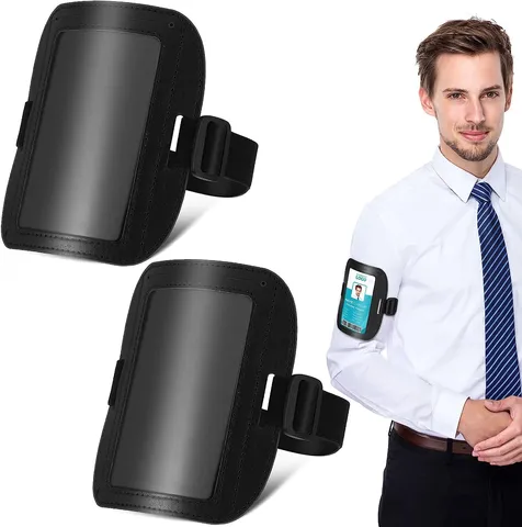 Adjustable Armband ID Badge Holder With Elastic Strap Transparent Window PVC Card Holder For Security Outdoor Work Sports