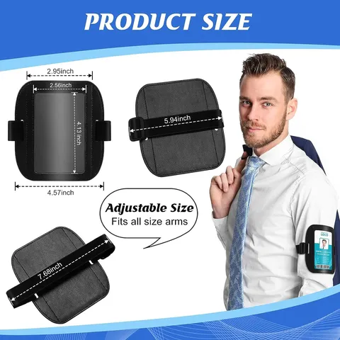 Adjustable Armband ID Badge Holder With Elastic Strap Transparent Window PVC Card Holder For Security Outdoor Work Sports