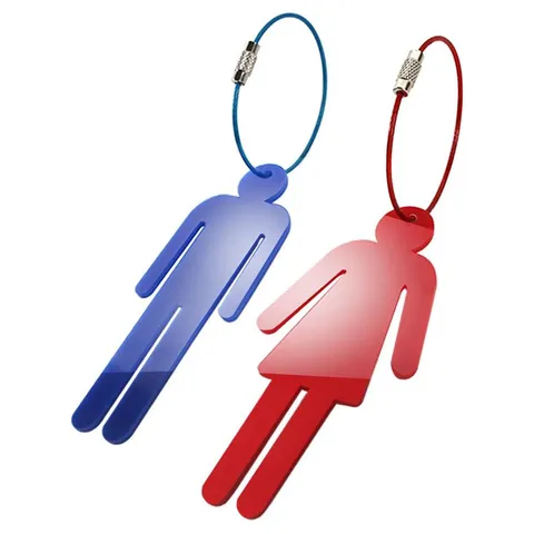 Universal ABS Bathroom Keychain Locker Room Key Tag Male Female Toilet Sign Identification Label Key Ring For Gym Office School