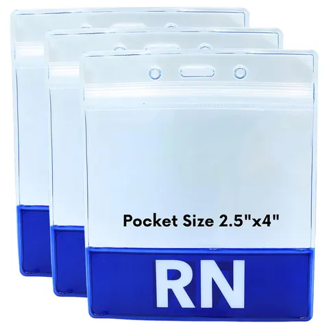 Porta Tarjetas de Identificación Horizontal Transparente Impermeable PVC Funda Tarjeta Ventana ID Clara Cremallera Oficina Escuela