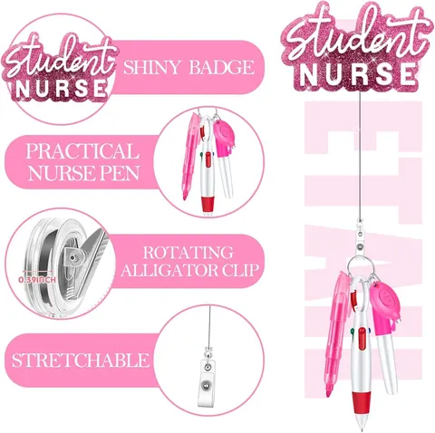 5 Stk Student Nurse Ausweishalter Zubehör Set Mit Multifunktionsstift Textmarker Mini Schere Für Medizinstudenten Geschenk