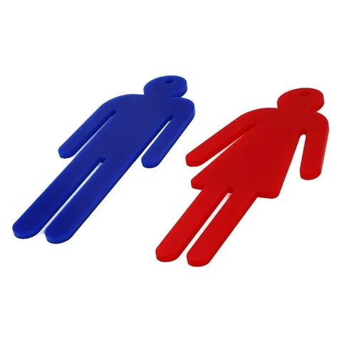 Universal ABS Bathroom Keychain Locker Room Key Tag Male Female Toilet Sign Identification Label Key Ring For Gym Office School