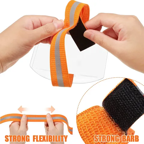 Verstellbarer Reflektierender Armband Ausweishalter Transparentes PVC Kartenetui Mit Elastischem Gurt Für Outdoor Sport Sicherheit