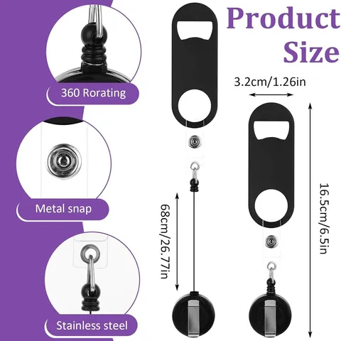 Einziehbarer Bierflaschenöffner Schlüsselanhänger Tragbarer Kleiner Flacher Öffner ABS Kohlenstoffstahl Für Party Outdoor Bar Tool