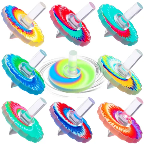 Toupie de Décompression Colorée en Acrylique Design Floral Festonné Jouet Anti-Stress