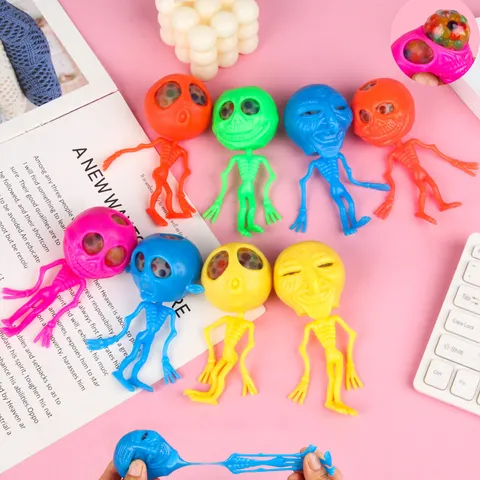 Skeleton Alien Squishy Toy Halloween Prank Squeeze Water Ball Vent Toy Stress Relief Sensory Toy