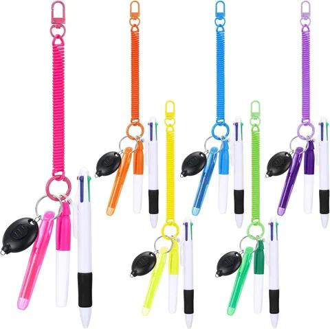 Juego de Bolígrafos para Enfermeras Llavero de Resorte de Plástico Retráctil Regalo Día de la Enfermera Con Luz LED Bolígrafos Multiusos