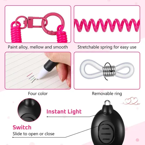 Juego de Bolígrafos para Enfermeras Llavero de Resorte de Plástico Retráctil Regalo Día de la Enfermera Con Luz LED Bolígrafos Multiusos