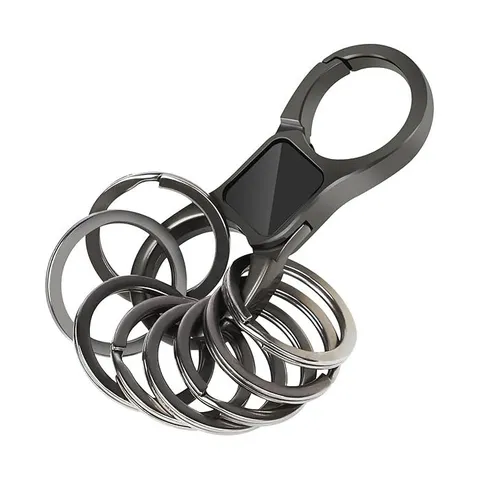 Portachiavi a Sgancio Rapido in Lega di Zinco Robusto Fermaglio per Chiavi in Metallo a Doppio Anello Con Anelli Rimovibili Accessorio Organizzatore