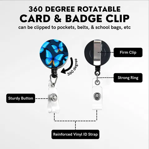 Blumen Marmor Druck Lanyard Mit Einziehbarer Ausweisrolle Und ID Kartenhalter Set Dekorativer Schlüsselanhänger Für Büro Schulbedarf