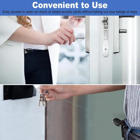 Ausziehbarer Ausweishalter Stifthalter Zinklegierung Oval Eiförmig Robust Verlängerbares Kabel Schlüsselkette ID Kartenhalter Ausweisrolle Gürtelclip Tasche