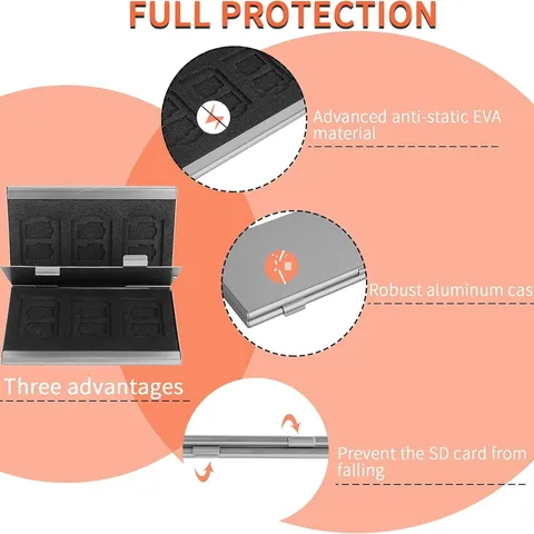 Aluminum Alloy Memory Card Case Shockproof Storage Box For SD TF Cards Portable Metal Holder Office School Supplies