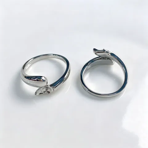 Minimalistischer Kupfer Unregelmäßiger Tropfen Offener Verstellbarer Ringrohling Für Damen DIY Schmuckherstellung