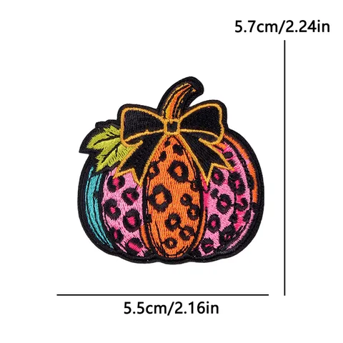 Halloween Cartoon Embroidered Patches For Clothing DIY Ghost Pumpkin Hat Heart Spider Web Iron On Patches Sew On Applique Accessories