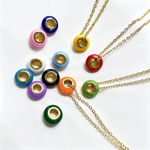 Kupfer Regenbogen Rad Perlen Bunte DIY Schmuck Zubehör Abstandhalter Anhänger