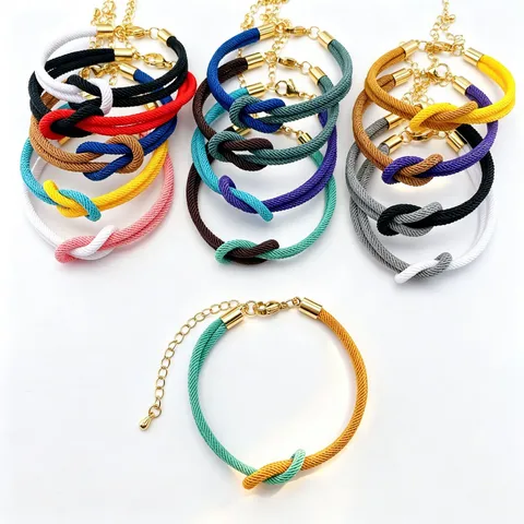 Paar Valentinstag Geschenk Geflochtenes Mailand Kordel Armband Zweifarbig Verstellbares 8-Wort Knoten Seil Armband Modeschmuck