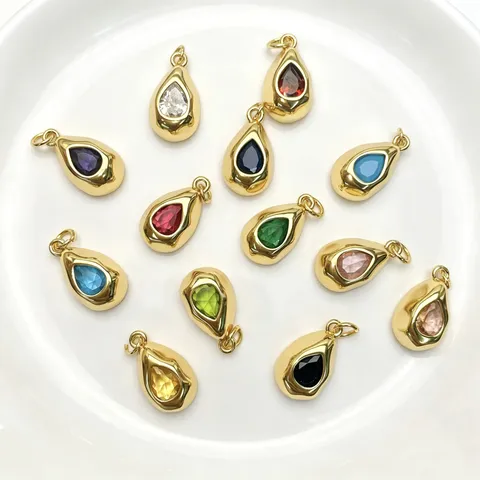 European American Braided Rope Waterdrop Zirconia Pendant Necklace For Women Vintage French Style Sweet Daily Jewelry Gift