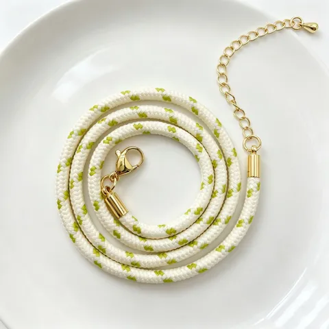 Kleurrijk Gespikkeld Polyester Gevlochten Touw Sleutelbeen Ketting DIY Handgemaakte Ketting Mode Outfit Sieraden