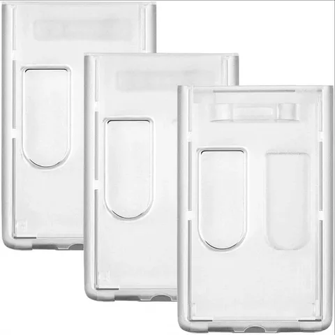 Portatarjetas Vertical Transparente De Plástico Claro Con Ventana Deslizable Para Oficina Escuela
