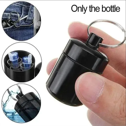 Capsule Étanche Scellée Portable en Alliage d'Aluminium Boîte à Pilules Conteneur de Survie Métal Rangement Extérieur