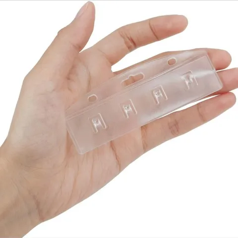 Portabadge Orizzontale in Plastica PS Trasparente Custodia Protettiva Ufficio Scuola