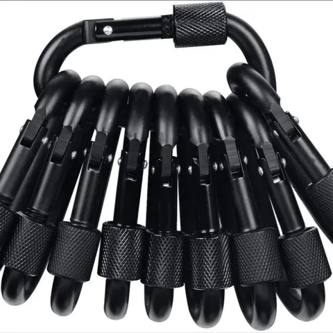 Schwere Aluminiumlegierung Karabiner D-Ring Feder-Schnappverschluss Mit Schraubverschluss Reise Schlüsselanhänger Clip Outdoor