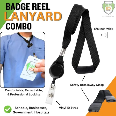 Carrete Retráctil Para Insignias Con Cordón Y Portatartas De PVC Transparente Portatarjetas Resistente Para Oficina Y Escuela