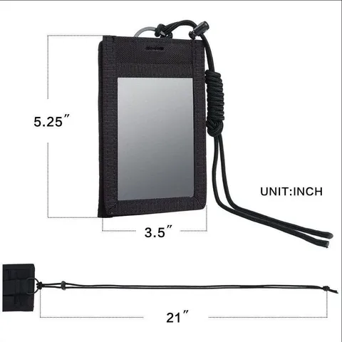 Tactical Waterproof ID Card Holder Multifunctional Military Lanyard Badge Case With Clear Window And Pen Holder For Outdoor