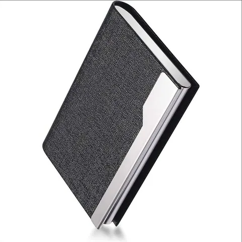 Stainless Steel Business Card Holder PU Leather Card Case Pocket Organizer Minimalist Credit Card Box Gift