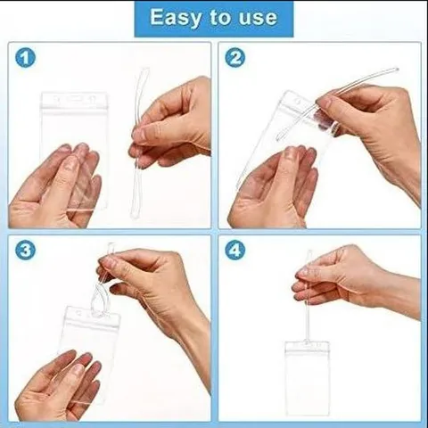 Vertical Transparent Waterproof PVC Badge Holder Card Protector With Lanyard For Office School Travel ID Card Luggage Tag