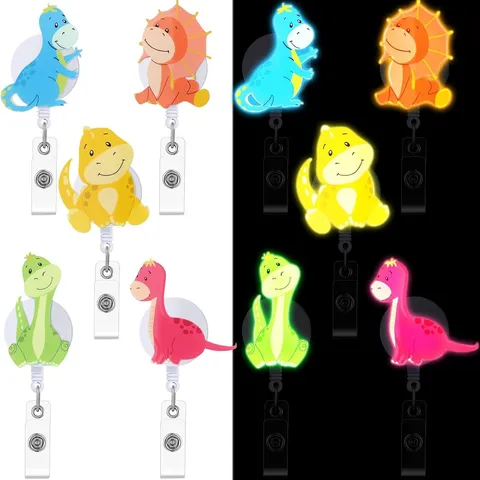 Acrylic Glitter Retractable Badge Reel Cute Nurse Doctor ID Card Holder With Alligator Clip Office School Supplies