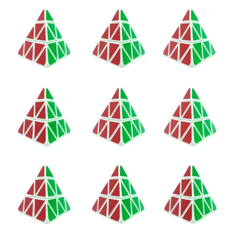 Educational Pyramid Magic Cube Puzzle Toy Stress Relief Mini Fidget Toy Geometric Puzzle Keychain For Kids