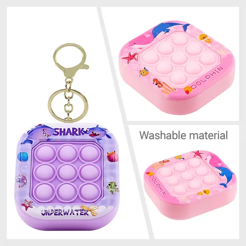Mini Ozean Tier Fidget Pop It Spielzeug Schlüsselanhänger Tragbares Silikon Dekompression Sensorisches Spielzeug Finger Spiel Schlüsselring
